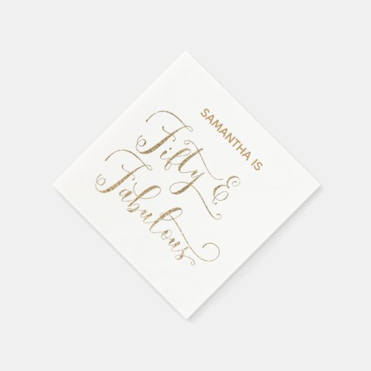 Serviette En Papier Cinquante et fabuleux Parties scintillant or Calli (Coin)