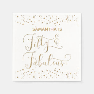 Serviette En Papier Cinquante et fabuleux Parties scintillant Or & Con