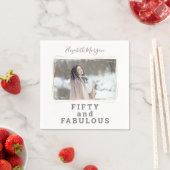 Serviette En Papier Cinquante et fabuleux Photo moderne Anniversaire (En situation)