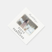 Serviette En Papier Cinquante et fabuleux Photo moderne Anniversaire (Coin)