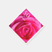 Serviette En Papier Cinquante et fabuleux | Rose rose 50e anniversaire (Coin)