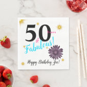 Serviette En Papier Cinquante & Fab élégante marguerite violette & éto (En situation)