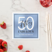 Serviette En Papier Cinquante & Fabuleux Bleu Poussiéreux Script 50e A (En situation)