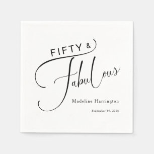 Serviette En Papier Cinquante & Fantastique Nom du script Date 50e ann