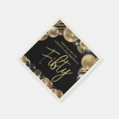 Serviette En Papier Cinquante Parties scintillant moderne Balloon 50e  (Coin)