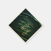 Serviette En Papier Cinquante Vert moderne Or 50e anniversaire (Coin)