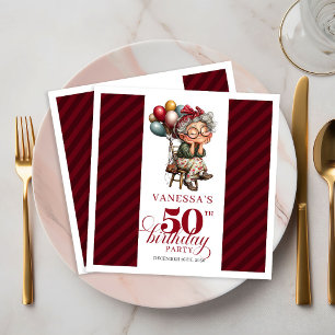 Serviette En Papier Cinquantième Anniversaire Drôle Papier Party pour 
