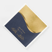 Serviette En Papier Cinquantième anniversaire Mariage de la Marine ble (Coin)