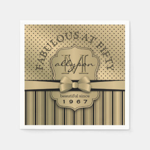 Serviette En Papier cinquantième Arc de rayures de point de polka d'o