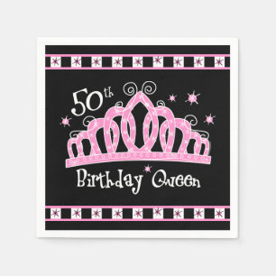 Serviette En Papier Cinquantième reine d'anniversaire de diadème