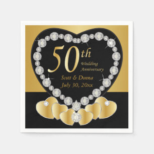 Serviette En Papier cinquantième Texte de l'anniversaire de mariage