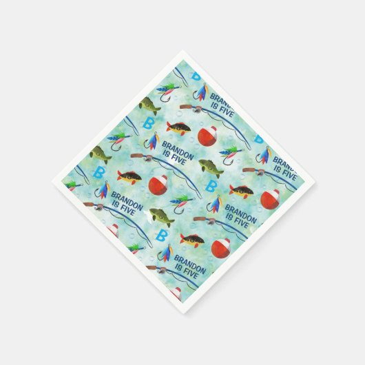 Serviette En Papier Cinquième anniversaire Jeu de pêche thème fête (Coin)