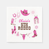 Serviette En Papier Cinquième Rodeo Rose Western Cowboy 5e anniversair (Devant)