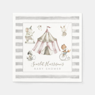 Serviette En Papier Circus Animaux Baby shower Papier Napkin