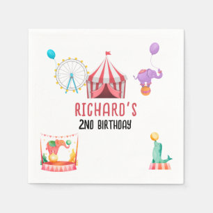 Serviette En Papier Cirque Carnaval Thème Fête d'anniversaire pour enf