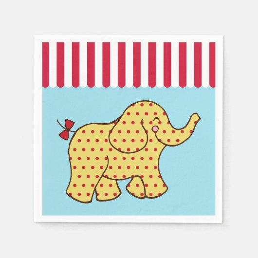 Serviette En Papier Cirque Elephant Anniversaire de fête Napkins (Devant)