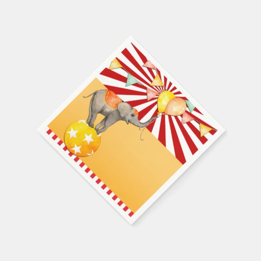 Serviette En Papier Cirque Elephant sur Ball Carnival Baby shower Part (Coin)