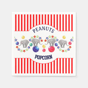 Serviette En Papier Cirque Thème Elephant Fête d'anniversaire