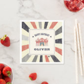 Serviette En Papier Cirque vintage Fête d'anniversaire personnalisée (En situation)