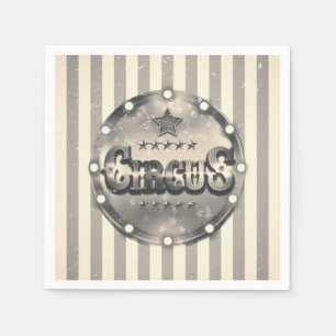 Serviette En Papier Cirque Vintage Rayures Rayées Fête Evénement Perso