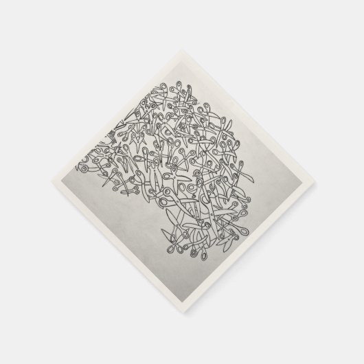 Serviette En Papier ciseaux noir et blanc serviette (Coin)