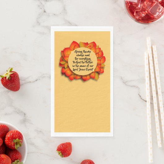 Serviette En Papier Citation Bible Thanksgiving Autumn Leaf (En situation)