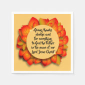 Serviette En Papier Citation Bible Thanksgiving Autumn Leaf Small (Devant)