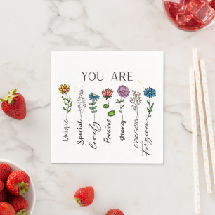 Serviette En Papier Citation biblique Inspiration Fleur sauvage Citati