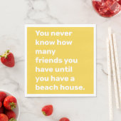 Serviette En Papier Citation d'amis Funny Beach House en Jaune (En situation)