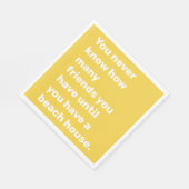Serviette En Papier Citation d'amis Funny Beach House en Jaune (Coin)