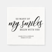 Serviette En Papier Citation d'amour mariage (Devant)