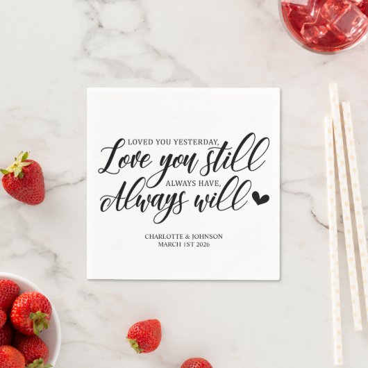 Serviette En Papier Citation d'amour mariage (En situation)