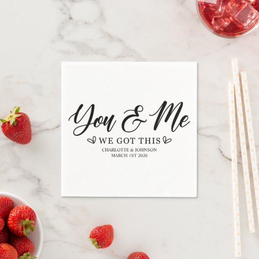 Serviette En Papier Citation d'amour mariage (En situation)