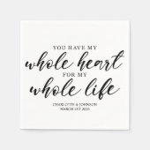 Serviette En Papier Citation d'amour mariage (Devant)