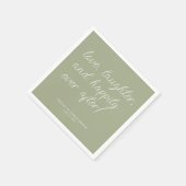 Serviette En Papier Citation d'amour minima typographique Sage Cocktai (Coin)