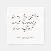 Serviette En Papier Citation d'amour Minimal Cocktail typographique (Devant)