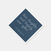 Serviette En Papier Citation d'amour Minimal typographique Navy Blue C (Coin)
