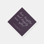 Serviette En Papier Citation d'amour Minimale Typographique Purple Coc (Coin)