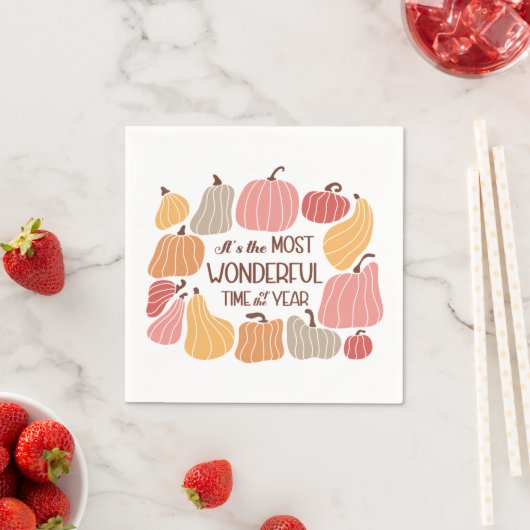 Serviette En Papier Citation d'automne Boho (En situation)