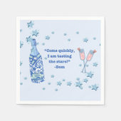 Serviette En Papier Citation de bouteille de Champagne Bougie bleue (Devant)