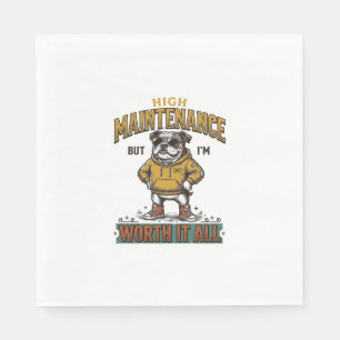 Serviette En Papier Citation de Bulldog Drôle T-Shirt Gravure Vintage
