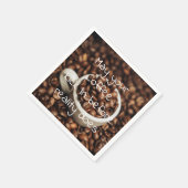 Serviette En Papier Citation de café amusante / Fèves de café (Coin)