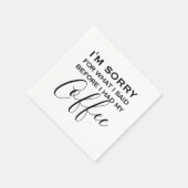 Serviette En Papier Citation de café amusante| Noir et blanc (Coin)