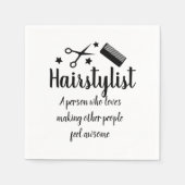 Serviette En Papier Citation de coiffeur Drôle Etoiles de coiffeur (Devant)