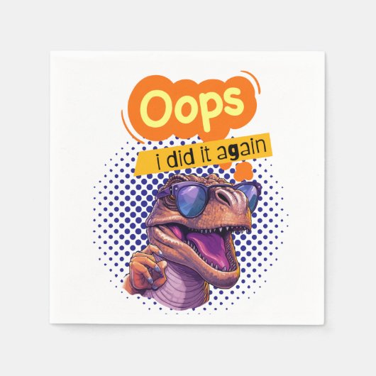 Serviette En Papier citation de dinosaure (Devant)