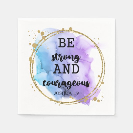 Serviette En Papier Citation de la Bible chrétienne moderne violet (Devant)