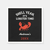Serviette En Papier Citation de la fête du homard rouge nom rétro noir (Devant)