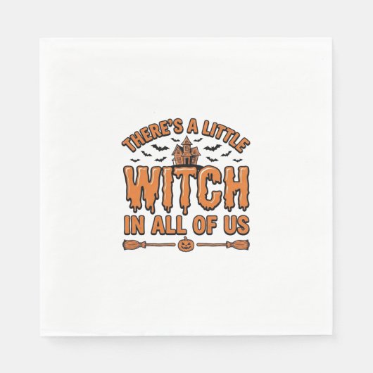 Serviette En Papier Citation de sorcière d'Halloween Design vectoriel  (Devant)