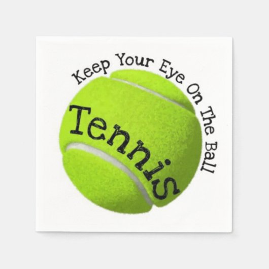 Serviette En Papier Citation De Tennis Gardez L'Oeil Sur Le Papier À B (Devant)