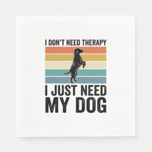 Serviette En Papier Citation de thérapie pour amateur de chiens Design